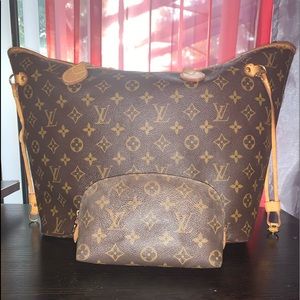 Authentic Louis Vuitton Neverfull MM size Set